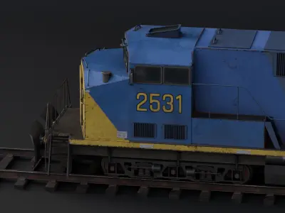 Train Pack Rig Low-poly 3D model