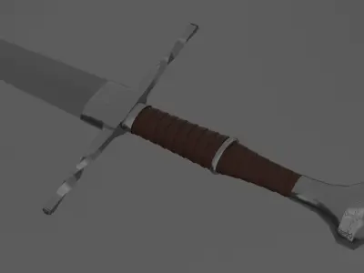 Bastard sword Free low-poly 3D model buy