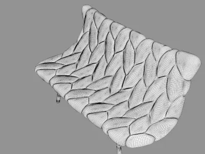 Double chair 3D model 3D model