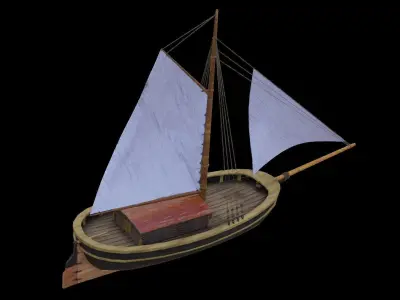 Classic Sail Boat Low-poly 3D model