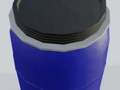 Plastic Open Head Drum 30L Low-poly 3D model