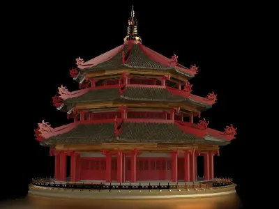 Chinese ancient tower  3D model order