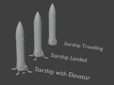 SpaceX Starship Moon Lander - Artemis 3 -  3D model