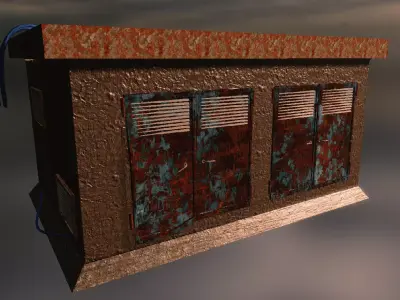 Industrial Electrical Cabinet Low Poly Low-poly 3D model