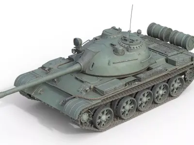 T 55 Main Battle Tank Low-poly 3D model
