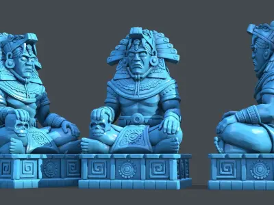 Statue Aztec Quetzalcoatl God HP 3D print model