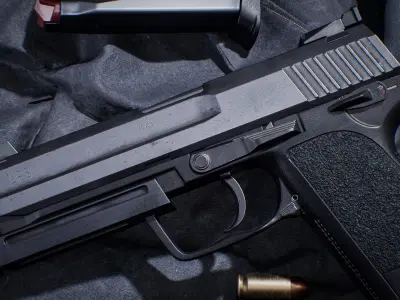 USP 45 Pistol Low-poly 3D model