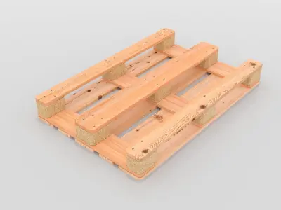 Europallet wooden pallet Low-poly 3D model