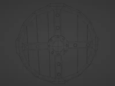 Viking Shield Low-poly 3D model order