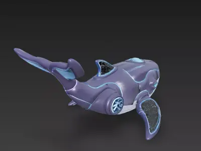 Stylized Cyber Whale 3D Model 3D model