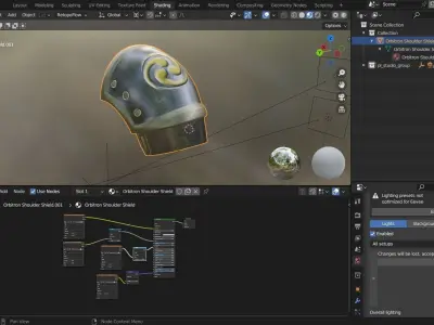 Gaming Asset - Orbitron Shoulder Shield Low-poly 3D model