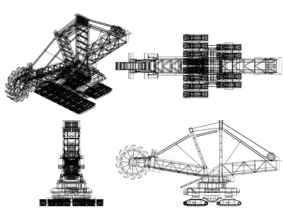Bucket Wheel Excavator Low-poly 3D model purchase