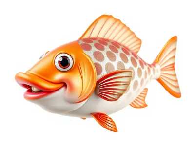 Cartoon Fish Character D Model Pack Low-poly 3D model
