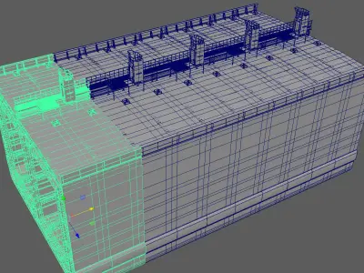 Tanker section Low-poly 3D model