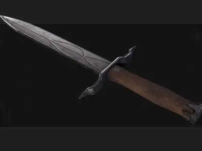 Iron Dagger Free low-poly 3D model