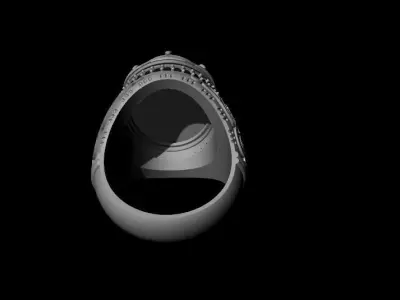 035 - Black Oxodised Gents Antique Ring 3D print model