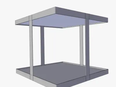 Industrial Square  Table 3D model