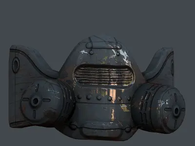 Gas mask helmet 3d model scifi Low-poly Low-poly 3D Low-poly 3D model purchase