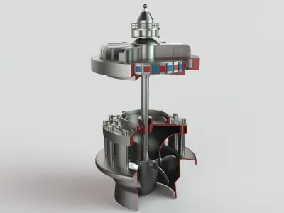 Hydroelectric power station 3D model purchase