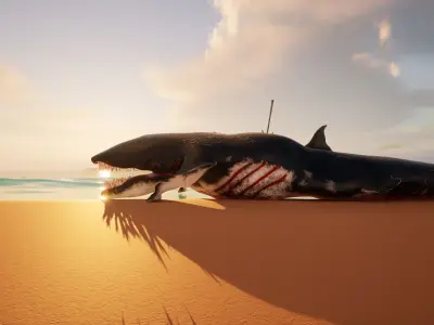Whale Scary Low-poly 3D model
