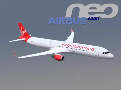 Airbus A321neo Virgin 3D model