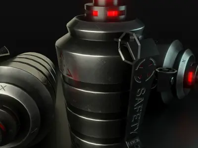 Hardsurface Sci-fi grenade  Free low-poly 3D model