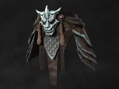 Samurai Warrior Belt Armor Asset Low-poly 3D model