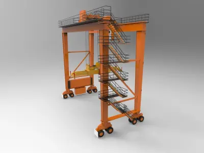 Straddle Crane Low-poly 3D model