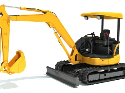 Mini Small Tracked Excavator 3D model by 3D-Horse