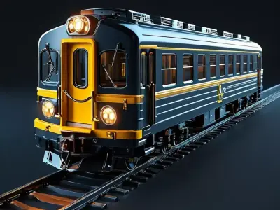 Stylish Electric Train Model 3D Low-poly 3D model