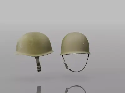 WWII Military Helmet High Quality Low Poly Model Low-poly 3D model