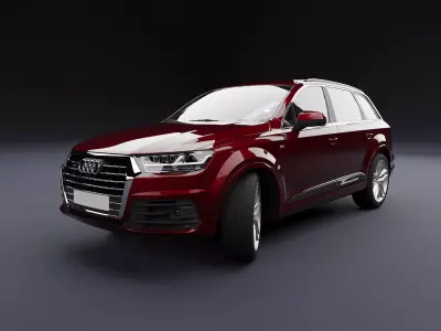 Audi Q7 Tfsi e Red Burgundy Dark 3D model