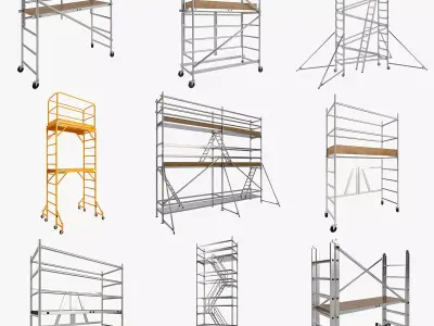 scaffold towers set 1 3D model