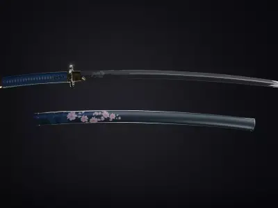 Katana Low-poly 3D model 22