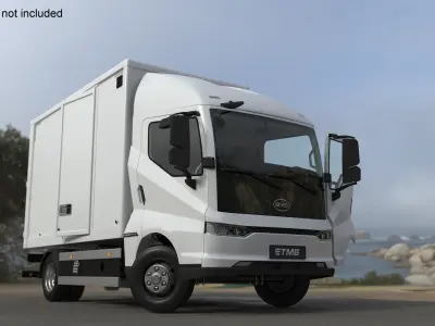 Truck BYD ETM6 White Rigged 3D model