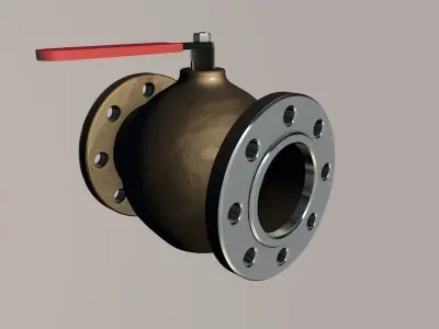 Pipe ball valve Low-poly 3D model