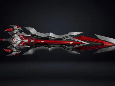 Futuristic Sword Low-poly 3D model 16