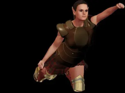 Elves couple-3 Low-poly 3D model