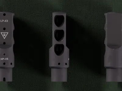 Kalashnikov Muzzle Brake  Low-poly 3D model
