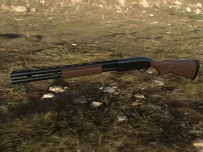 Shotgun W-870 Low-poly 3D model