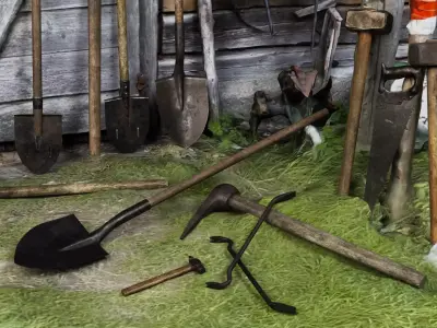 Farm and Garden Tools Low-poly 3D model