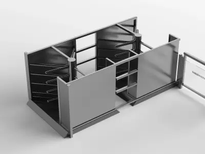 Modern Security Check X-Ray Scanner Entrance Gate System PBR 3D model