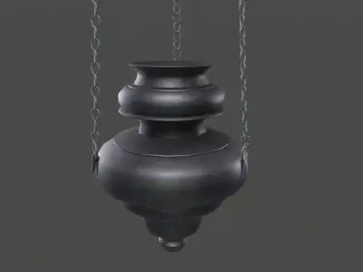 Hanging Medieval Oil Lamp - Game Ready Prop Low-poly 3D model