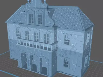 4-part Gothic Mansion 3D print model