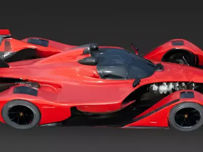 Realistic Pulse Racing Hypercar 3D Model Low-poly 3D model