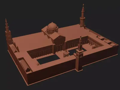 Historic Great Mosque Damascus Architectural Free 3D model