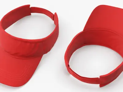Unisex Sports Sun Visor Red 3D model