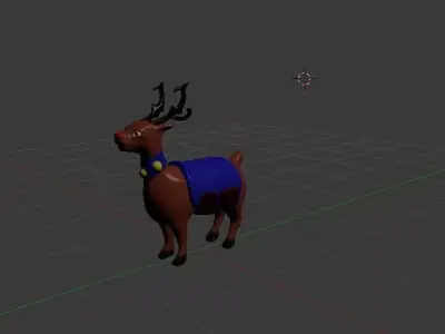 Reindeer Cartoon Lowpoly  3D model