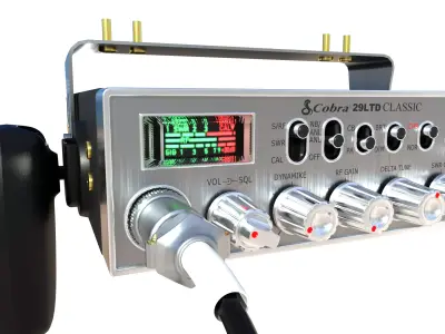 CB Radio Cobra 29 LTD 3D Model Classic Pro Truck CB Transceiver Low-poly 3D model