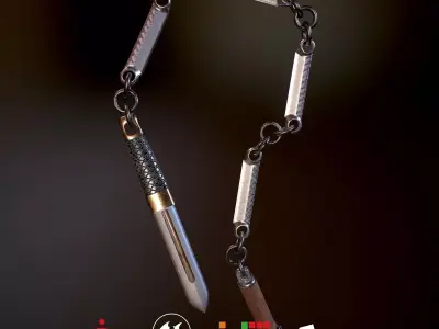 HIE Game Ready Chain Weapon N1 Low-poly 3D model